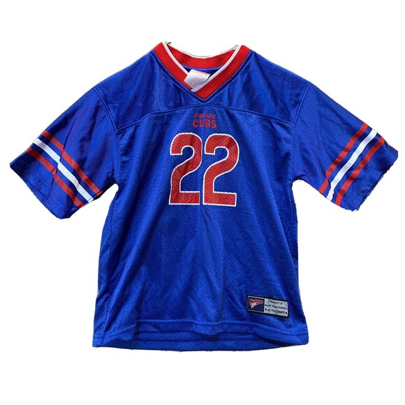 Vintage Chicago Cubs Mark Prior #22 Retro Football Jersey Youth Toddler Size 7 - Picture 1 of 16